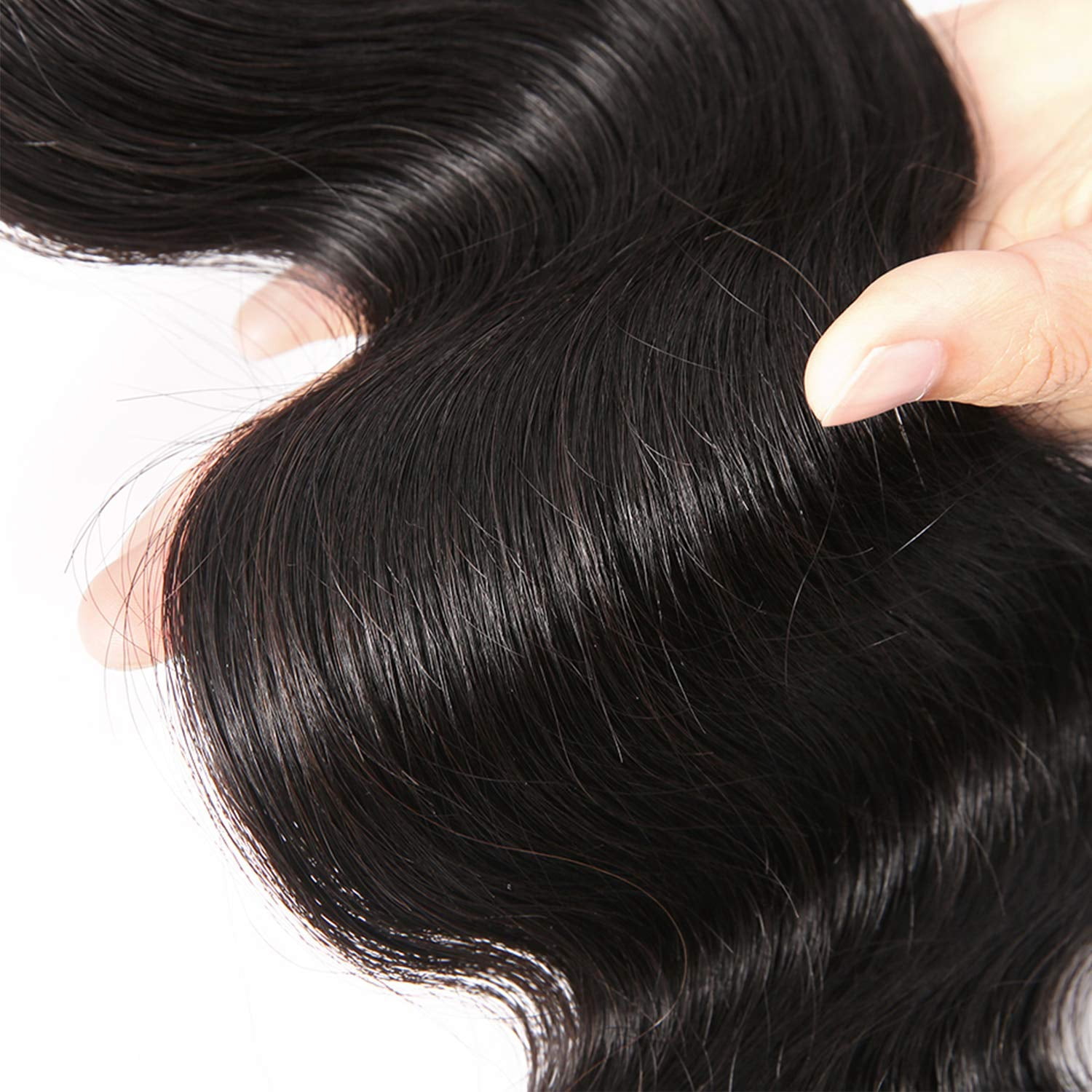 Body Wave Bundles Human Hair 10A Grade Brazilian Body Wave 1 Bundle 100% Unprocessed Brazilian Virgin Body Wave Human Hair Natural Black(20inch)