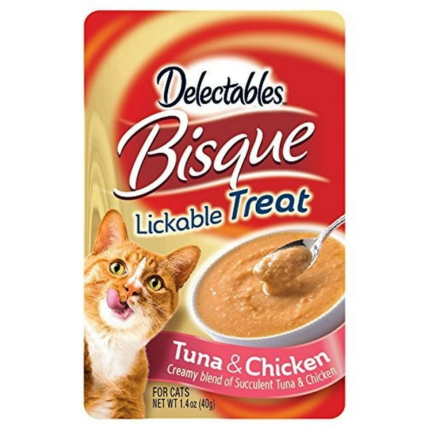 (12 pack) Delectables Lickable Cat Treats Bisque Tuna & Chicken, 1.4