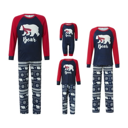 

Peyakidsaa Matching Family Christmas Pajamas Set Bear Holiday Clothes Sleepwear