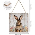 thumbnail image 2 of Zomyto 12x12 In Square Hanging Wood Sign Rabbit Wood Wall Art, 2 of 8