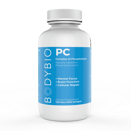 BodyBio PC Brain Supplement 100 Phosphatidylcholine Softgels