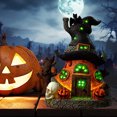 thumbnail image 3 of Dserhfy Halloween Witch House Statue with LED Light Magical House Resin Figurine Sculpture Home Office Desktop Decoration Ornament, 3 of 8