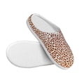 thumbnail image 3 of Goofa Leopard Brown Print Womens Mens Cotton Lightweight House Slippers , Washable Home Slippers,Indoor Comfy Bedroom Cozy Slippers-39/40, 3 of 7