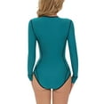 thumbnail image 5 of BeautyIn Womens One Piece Swimsuit Front Zip Long Sleeve Rash Guard Bathing Suit, 5 of 8