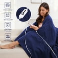 thumbnail image 3 of SUNNY HEAT Heated Electric Blanket Full Size 72''x84''- 4 Heat Levels & 10 Hours Auto Off, Fast Heating & Over-Heat Protection, Dark Blue, 3 of 7