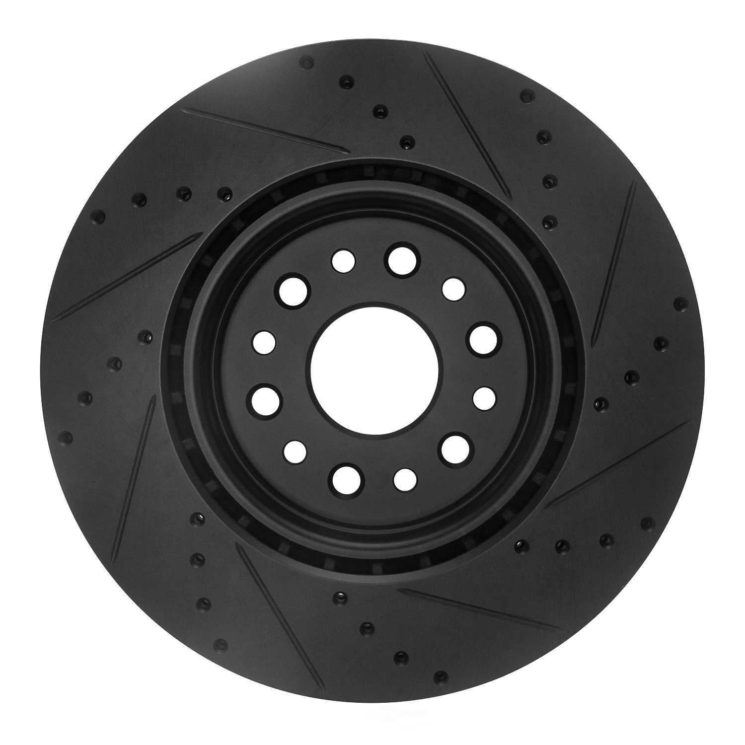 Dynamic Friction Company 633-40120L DFC Brake Rotor - Drilled And Slotted - Black