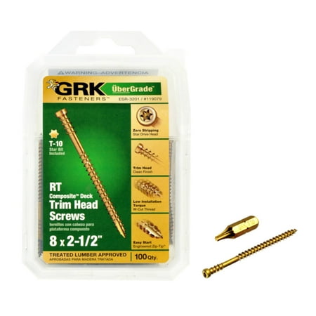 

GRK Fasteners GRK Fasteners 119079 UberGrade Star Trim Head Steel Construction Screws #8 x 2-1/2 in