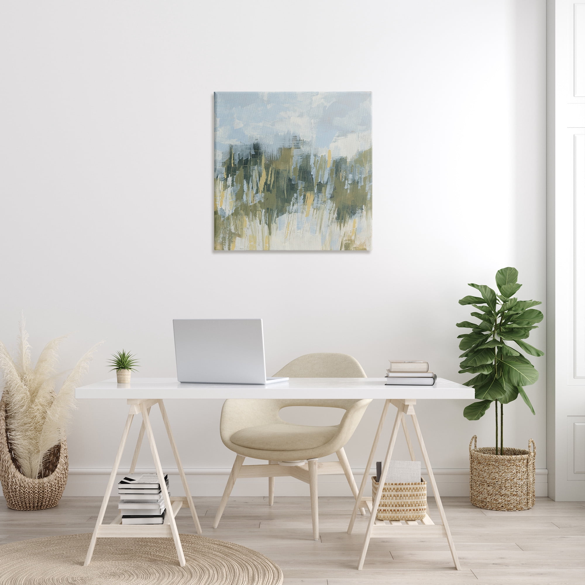 Stupell Industries Abstract Grassy Landscape Abstract Painting Gallery Wrapped Canvas Art Print Wall Art, 30 x 30
