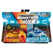 Monster Jam Fire & Ice 2 Pack Zombie Vs. El Toro Loco Monster Truck Die-Cast Vehicles 1:64 Scale Vehicle Playset