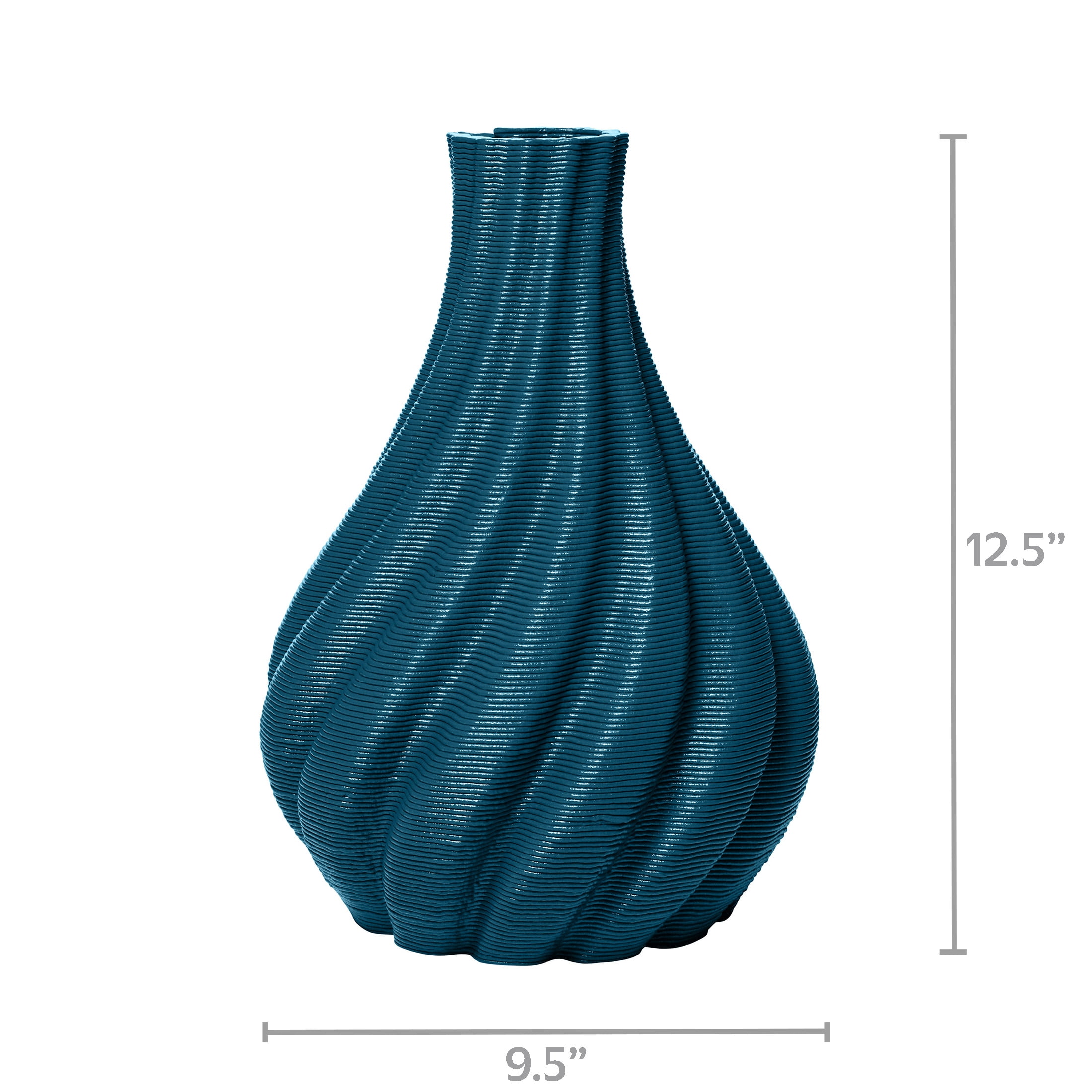 Temi Coker for Walmart 3D Printed Decorative Vase, 12.5", Blue
