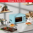 thumbnail image 5 of Galanz GLCMKZ09BER09 Horno microondas retro de encimera con cocción y recalentamiento automáticos, descongelación, funciones de inicio rápido, fácil limpieza con plato giratorio de vidrio, manija de, 5 of 5