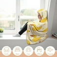 thumbnail image 6 of Yellow Duck And Bananas Wearable Hooded Blanket Fleece Throw Blanket Cloak Wrap for Adults Winter, 6 of 6