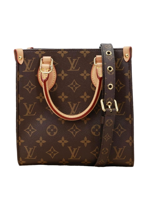 Pre-Owned Louis Vuitton Sac Plat BB Monogram Canvas Crossbody Bag Brown