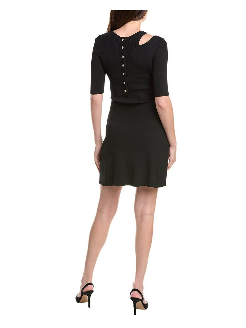 maje black dress Black Evening Dress with Gold Embellishment – ALBINA DYLA main image 1
