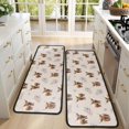 thumbnail image 4 of Kitchen Rugs Sets Of 2,Beige Highland Cow Flower Pattern Anti Fatigue Kitchen Mat Rugs Non Slip Washable,Decorative Kitchen Floor Mats for Kitchen,Sink,Laundry,17"x47"+17"x47", 4 of 5