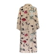 thumbnail image 6 of Fulijie Ladies Loose Long Sleeve Plaid Printed Long Shirt Style Dress With Pockets Beige, 6 of 8