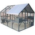 thumbnail image 5 of Large Outdoor Cat Enclosure Wooden Catio with Bridges, Walks, Small Houses, Roof Cover 110 Inch Gray, 5 of 9
