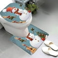 thumbnail image 3 of Christmas Bathroom Mat 2-Piece Set, Plush Faux Wool Toilet Lid Cover and Floor Mat with Non-Slip Backing, Machine Washable Holiday Bathroom Decor D, 3 of 6