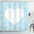 thumbnail image 1 of Vintage Blue Shower Curtain, Randomly Nested Concentric Circles Pattern with a Blank Heart Icon, Fabric Bathroom Set with Hooks, 69W X 84L Inches Extra Long, Pale Blue and White, by Ambesonne, 1 of 3