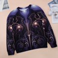 thumbnail image 6 of Simple Purple Ripple Womens Casual Crewneck Sweatshirt Long Sleeve Tops Cute Pullover Loose Fit, 6 of 7