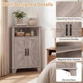 thumbnail image 4 of Giantex Corner Storage Cabinet, 2-Door Sideboard Organizer, Space-Saving Corner Shelf, Gray, 4 of 6