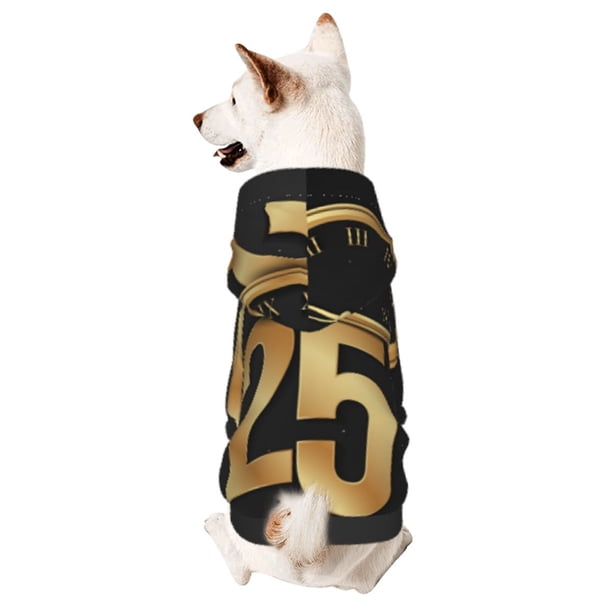 Fotbe 2025 Happy New Year Sudadera con Estampado para Perros Pequeños – Suéter con Capucha para Mascotas, Tela Suave de Forro Polar con Bolsillo-XX-Large