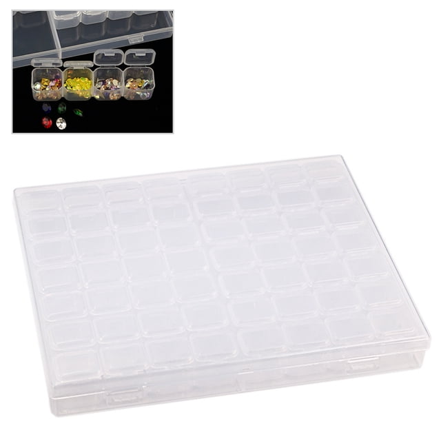 28/56 Fentes Rectangle Acrylique Perles Transparentes Affichage Conteneur de Stockage