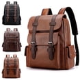 thumbnail image 2 of PRIYAL PU Leather Laptop Backpack,Vintage Travel Rucksack for Work,Travel,Large Casual Daypacks, 2 of 8