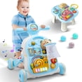 thumbnail image 3 of JoyStone 2 in 1 Muscial Baby Walker and Activity Center for Baby, Toddler, Learning to Walk, Sit to Stand, Early Learning Push Toys for Infant Christmas Gifts, Blue, 3 of 9