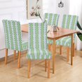 thumbnail image 2 of Yayeee 4 Pack Dining Chair Covers Stretch Parson Chairs Slipcovers Seat Protector, Green Stripe Pattern, 2 of 6