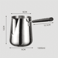 thumbnail image 6 of 2X 1000Ml Butter Warmer Stainless Steel Milk Warmer Pot with Handle Butter Pan Turkish Coffee Pot Chocolate Melting Pot, 6 of 6