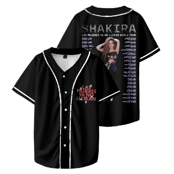 Shakira Las mujeres ya no lloran World Tour  Baseball T-Shirt Unisex Snap Button Short Sleeve Top
