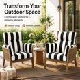 thumbnail image 7 of DTTRA High Back Patio Chair Cushion Set with 2 Arm Pillows, 48 x 24 x 4 in, Black White Stripes, 7 of 7