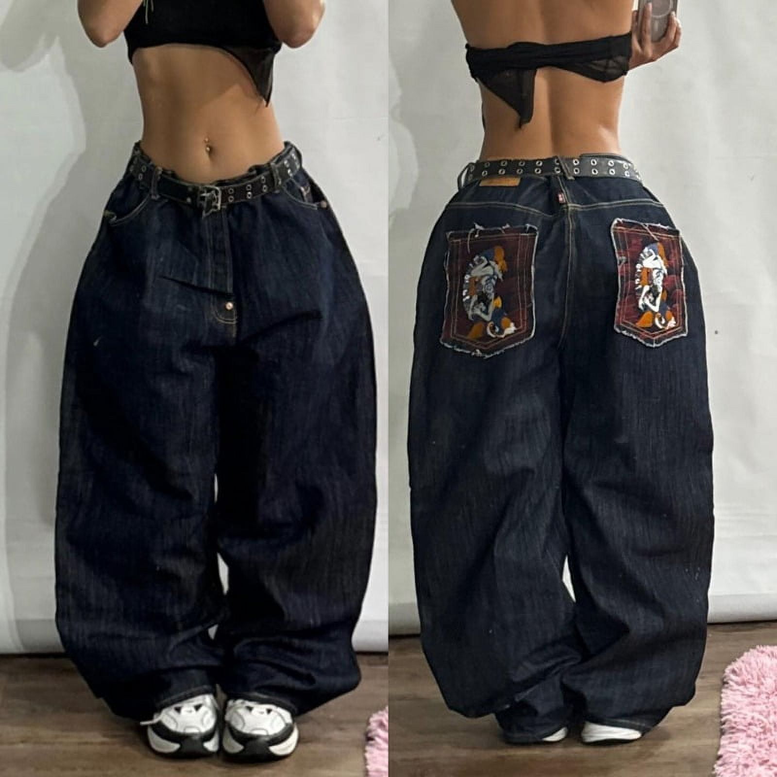 Streetwear New Fashion Oversized Print Baggy Jeans Y2K Harajuku Hip-hop Vintage Pop Gothic High Waist Wide-leg Pants Trousers LS Streetwear New Fashion Oversized Print Baggy Jeans Y2K Harajuku Hip-hop Vintage Pop Gothic High Waist Wide-leg Pants Trousers LS