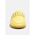 thumbnail image 3 of YASHTA Yellow Patent Studded Flat Mules, 3 of 6