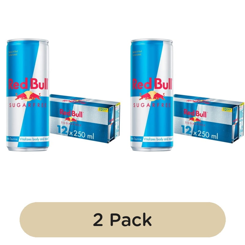 Red Bull Energy Drink Sugar Free 12 x 250ml, British Import (Pack of 2)