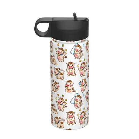 

Goofa Farm Cow Animal for Insulated Kettle 18oz Water Bottle Insulated Tumbler with Handle & Flip Straw - Fits in Cup Holder Leak Resistant Tumbler