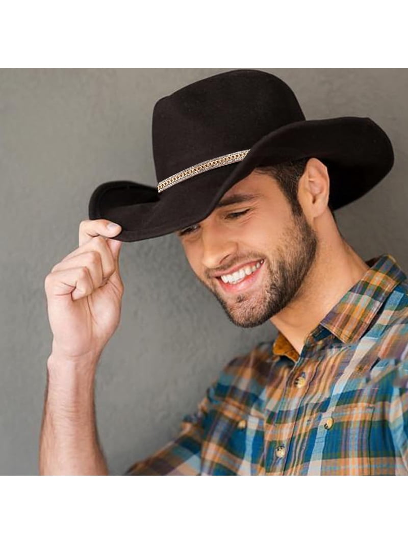 6 Styles Rhinestone Cowboy Hat Bands 15.3-20.2in Bling  display picture 3