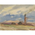 thumbnail image 2 of Zolo Palugyay 24x19 Gold Ornate Framed and Double Matted Museum Art Print Titled - Brown Village (View from the Fields) (1931), 2 of 4