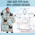 thumbnail image 4 of Oversized Wearable Blanket Hoodie,Pug with Crown Sherpa Blanket Hoodie with Super Pockets,Super Warm Fuzzy Pullover for Women & Men, 4 of 6