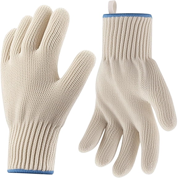 Heat Resistant Oven Gloves, BBQ Gloves for Grilling & Cooking, Full Hand Protection with Fingers, Set of 2