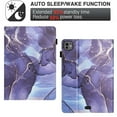 thumbnail image 5 of Case for iPad Pro 11" 2022 2021 2020 2018/Air 4/Air 5 Marble Pattern, Premium PU Leather Kickstand Magnetic Wallet Folio Flip Auto Sleep / Wake Case with Card Slots & Elastic Band & Pencil Holder, E, 5 of 5