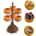 thumbnail image 4 of Japceit Halloween Pumpkin Snack Stand, Collapsible Broom-Themed Serving Tray, Party Dessert Display for Cupcakes and Candy Arrangement, 4 of 7
