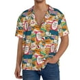 thumbnail image 3 of Sigee Retro Summer Stamp Print Men's Shirts Casual Button Down Short Sleeve Summer Beach Shirt Hawaiian Vacation Shirts Tee Shirt-, 3 of 7