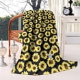 thumbnail image 2 of Black Sunflower Pattern Blanket,Comfortable Soft Lamb Wool Throw Blanket,All Season,Warm Lightweight Blankets for Sofa Bed Couch Living Room Chair,40"x50", 2 of 4