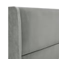 thumbnail image 4 of Newboti Furniture Rozitta Gray Velvet Wingback Platform Bed, Queen NO.87523, 4 of 6