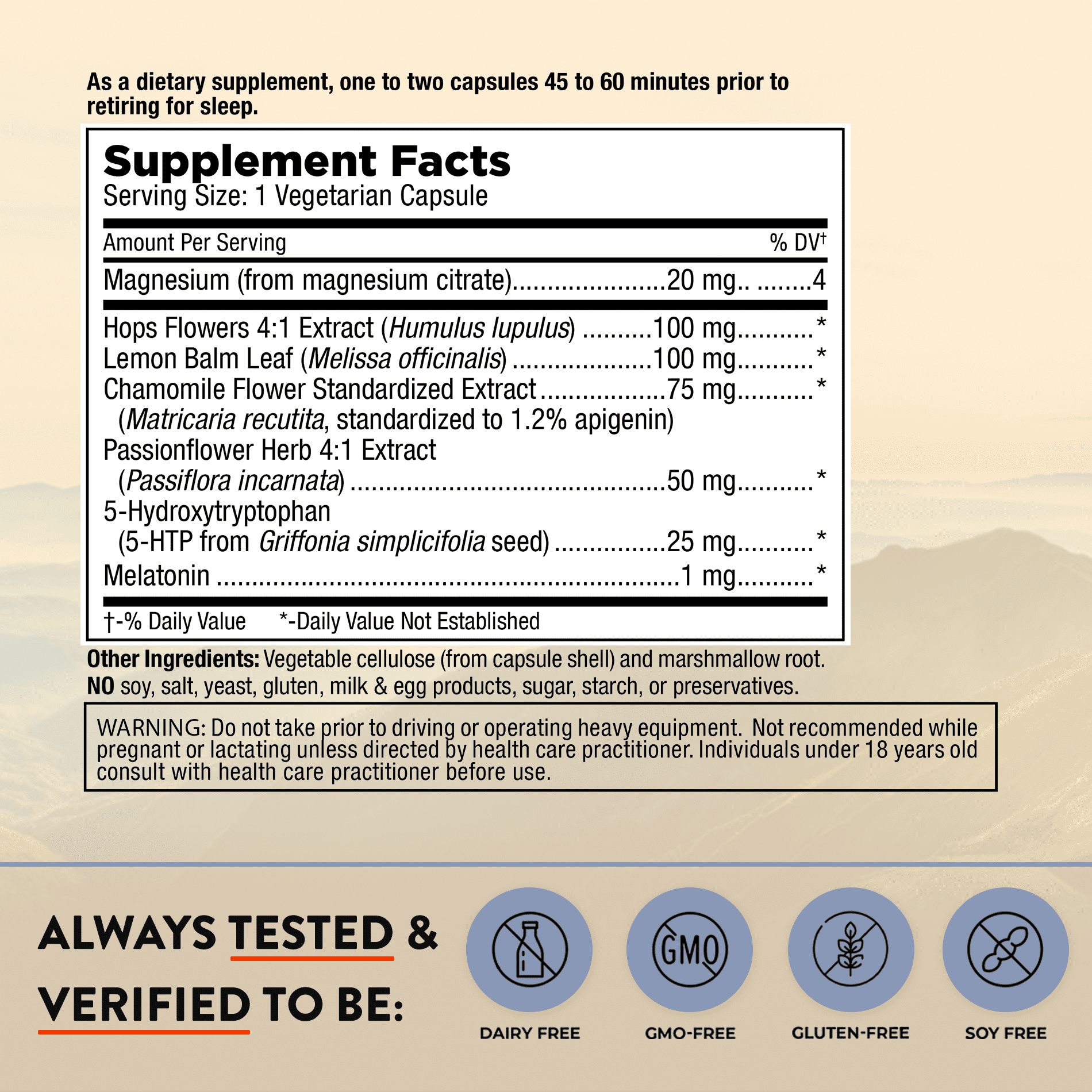 Mt. Angel Vitamins - Natural Sleep Support - Sleepy Sleep - 60 Capsules