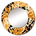 thumbnail image 2 of Designart "Leopard Journey" Animal Print Rund Mirror For Wall Decor - Large Orange Round Printed Mirror -Modern Round Living Room Mirror - 23" x 23", 2 of 6