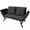 Black, variant on Devoko Patio Wicker Daybed with Adjustable Armrest, Outdoor Foldable PE Rattan Sofa Bed for All-Weather Use,Black