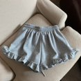 thumbnail image 6 of KAUOD Girls Ruffle Shorts Elastic High Waist Loose Athletic Shorts Wide Leg Cute Casual Mini Short Pants with Pocket, 6 of 6